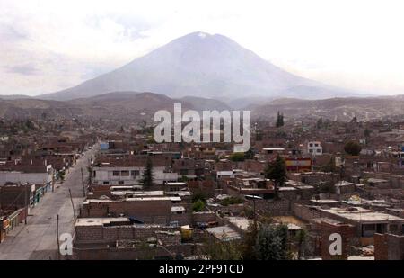 Misti Volcano Seen From The City Of Arequipa Peru Stock Photo Alamy