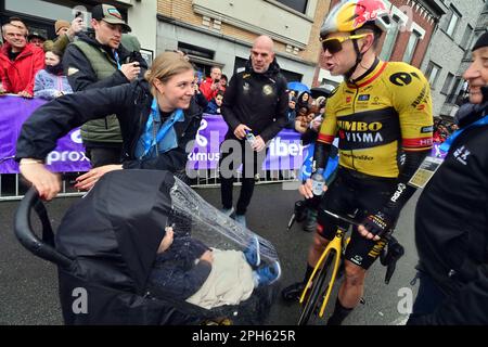 Sarah De Bie And Belgian Wout Van Aert Pictured During The Wedding Of