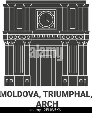 Moldova Triumphal Arch Travel Landmark Vector Illustration Stock