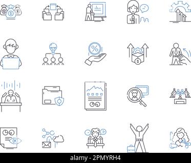 Employee Productivity Outline Icons Collection Employee Productivity