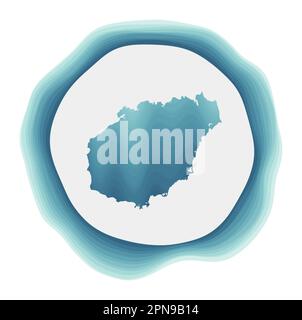 Hainan Round Stamp Round Logo With Island Map And Title Stylish