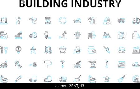 Structural Engineering Linear Icons Set Stability Analysis Design