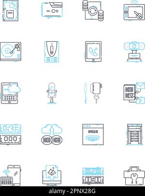 Online Hubs Linear Icons Set Connection Digital Nerking
