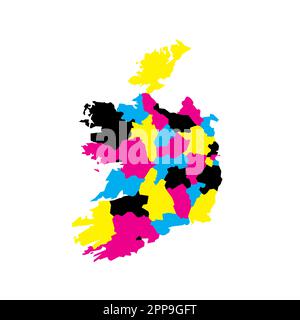 Vector Blank Map Of Ireland With Counties And Administrative Divisions