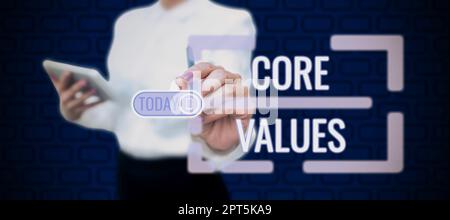 Conceptual Caption Core Values Word Written On Principles Which Guide