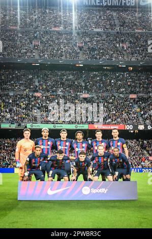 Fc Barcelona Line Up During A La Liga Ea Sports Match Between Fc