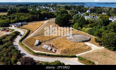 Aerial View Of The Locmariaquer Megalithic Site Near Carnac In Brittany