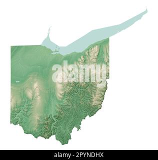 Ohio Shaded Relief Map Stock Photo Alamy