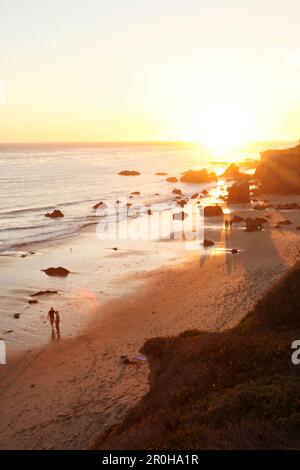 High Angle View Of El Matador Beach Malibu California Usa Stock