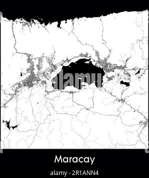 City Map Maracay Venezuela South America Vector Illustration Black