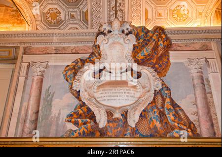 Coat Of Arms Of Pope Alexander Vii Chigi On The Portal Of Sant Andrea