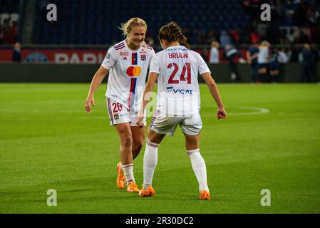 Lindsey Horan Of Olympique Lyonnais And Signe Bruun Of Olympique