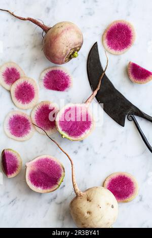 Fresh Whole Watermelon With One Sliced Piece Isolated And Mirrored On