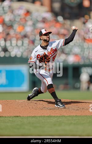 Baltimore Orioles Pitcher Cionel Perez 58 During A Spring Training