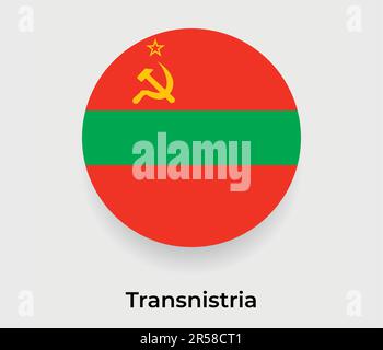 Transnistria Flag Bubble Circle Round Shape Icon Colorful Vector