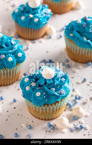 Blue Rose Swirl Cake Buttercream Isolated Stock Photo Alamy