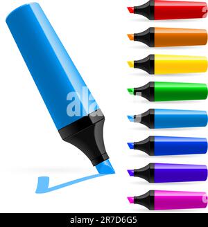 Colorful Illustration With Office Supplies On A Gray Background Stock