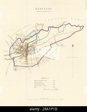 HERTFORD Borough Town City Plan BOUNDARY COMMISSION DAWSON 1837 Old