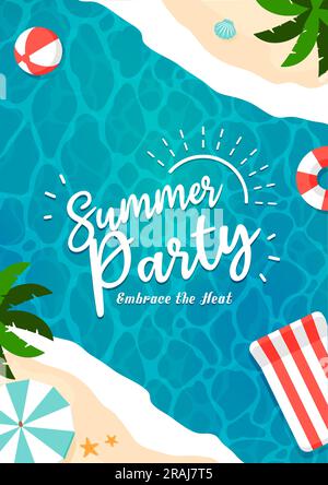 Summer Party Beach Party Vector Banner Illustration Stock Vector