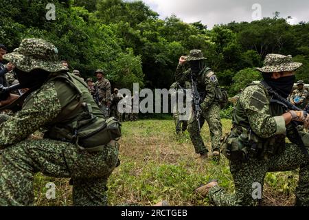 A Squad Of Colombian Reconnaissance Marines Demonstrate Jungle