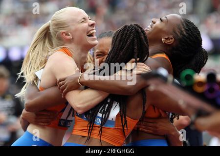 Tasa JIYA Of The Netherlands Winning In The Women S 4 X 100m Relay In