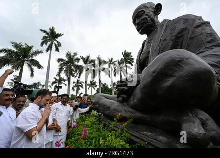 A Statue Of Mahatma Gandhi The Leader Of Indias Struggle For