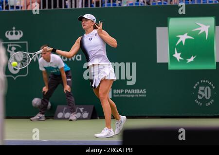 Iga Swiatek Seen In Action During The First Round Match BNP Paribas