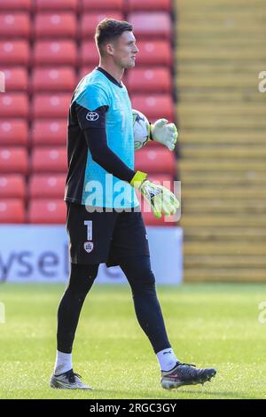 Liam Roberts 1 Of Barnsley In The Pregame Warmup Session During The