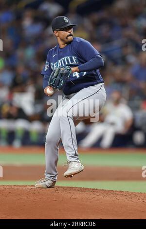 Seattle Mariners Relief Pitcher Isaiah Campbell Against The Tampa Bay