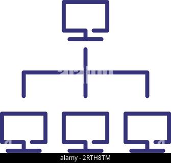 Network Diagram Linear Icon Cluster Diagram Network Graphical Chart