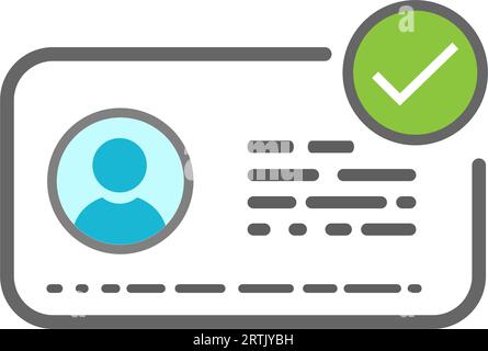 Identification Card With Verified Check Mark Id Card Verification