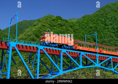 A Model Of The Kurobe Gorge Railway Toyama Pref Stock Photo Alamy