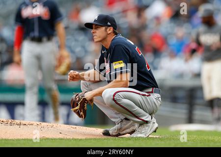 Atlanta Braves Starting Pitcher Allan Winans Delivers During The First