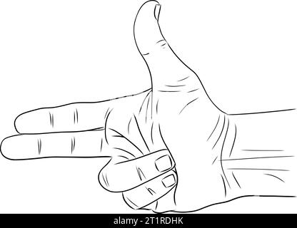 Shooting Fingers Symbol Gun Finger Vector Illustration Hand Gesture