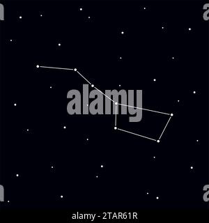 Ursa Major Great Bear Big Dipper Constellation Vector Illustration