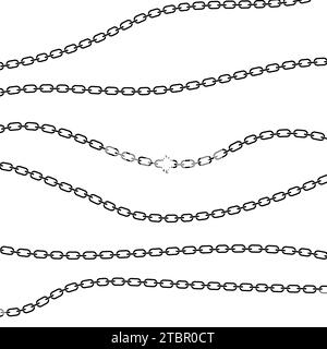 Set Of Chains Broken Chain Graphic Silhouette Whole And Curved