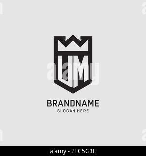 Um Monogram Esport Logo Design With Cool Shape Concept In Vector Stock