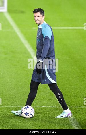 Robert Lewandowski During The Training Day Of FC Barcelona Ahead The