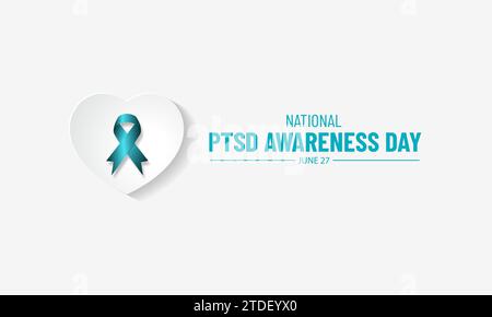 National Ptsd Awareness Day June Background Vector Illustration