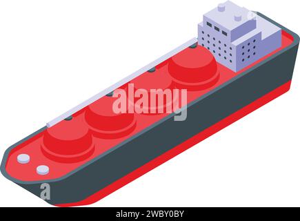 Full Gas Carrier Ship Icon Cartoon Vector Maritime Petrol Delivery