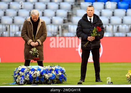 Wolfgang Overath und Lothar Matthäus bei der Gedenkfeier für Franz