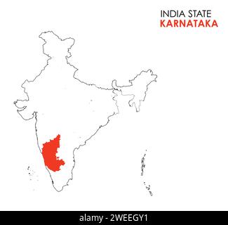 Karnataka Map Of Indian State Karnataka Map Vector Illustration