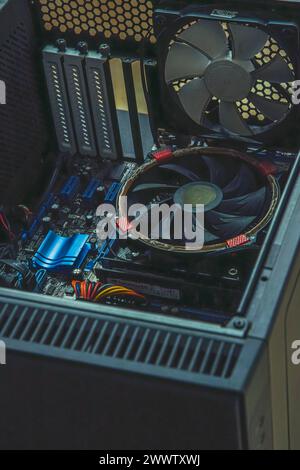 Inside Of Pc Motherboard Cpu Socket And Ram Memory Stock Photo Alamy