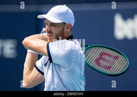 Casper Ruud Of Norway Returns A Shot To Kyle Edmund Of Great Britain