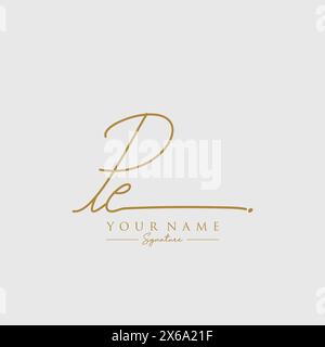 PE Letter Signature Logo Template Elegant Design Logo Hand Drawn