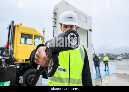 Hamburg Germany Nd July An Employee Fills Up A Truck With