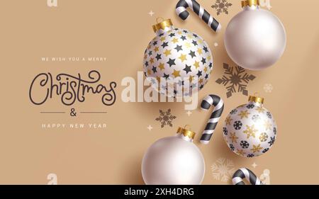 Christmas Greeting Vector Design Merry Christmas Text With Santa Claus