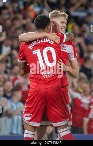 Delano Burgzorg Of Middlesbrough Celebrates His Goal To Make It