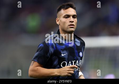 Lautaro Martinez Inter Warm Up During Us Lecce Vs Inter Fc