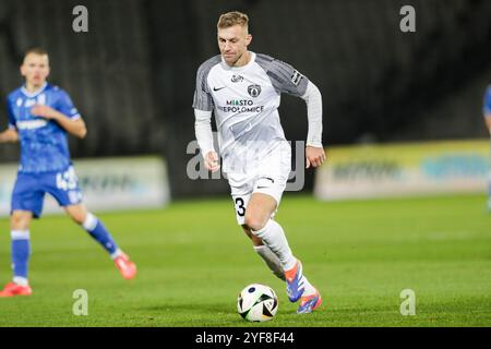 Dawid Abramowicz Of Puszcza Niepolomice Seen In Action During Polish